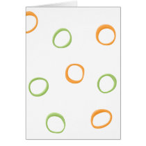 Painted Retro Circles orange green Note Card cards