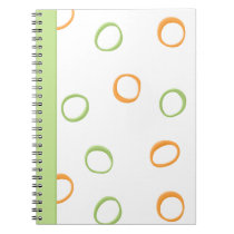 Painted Retro Circles orange green Notebook notebooks