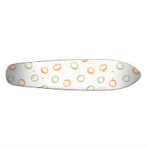 Painted Retro Circles orange green Skateboard
