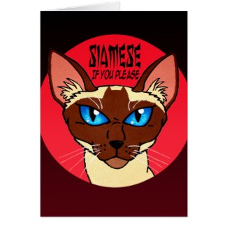 Painted Siamese Cartoon card