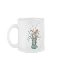 Painted Spiny Lobster Mug by twopurringcats Painted Spiny Lobster Mug