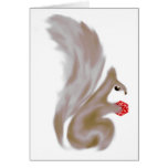 Painted Squirrels - Red Greeting Cards