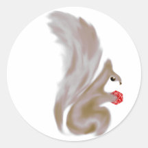 Painted Squirrels Round Sticker
