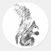 Painted Squirrels Round Stickers