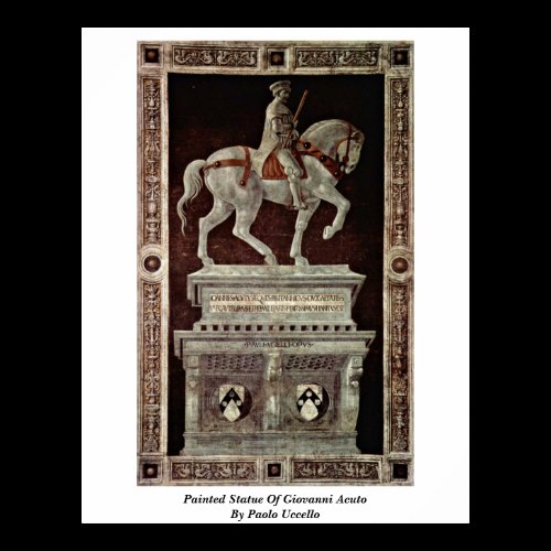 Painted Statue Of Giovanni Acuto By Paolo Uccello Print
