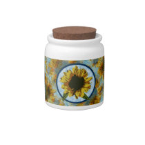 Painted Sunflower Candy Jar
