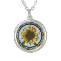Painted Sunflower Necklace