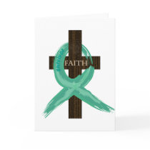 Painted Teal Cancer Survivor  Ribbon cards