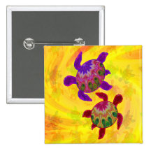 Painted Turtles Buttons