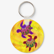 Painted Turtles Keychain