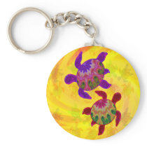 Painted Turtles Keychain