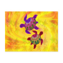 Painted Turtles Unlined Notes Card