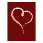 Painted white heart invitation invitations