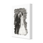 Painted White Personalized (Wedding) Photo Frame Stretched Canvas Print