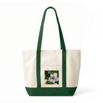 "Painted White Violets" Budget Tote bags