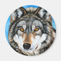 Painted Wolf Magnets