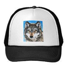 Painted Wolf Mesh Hat