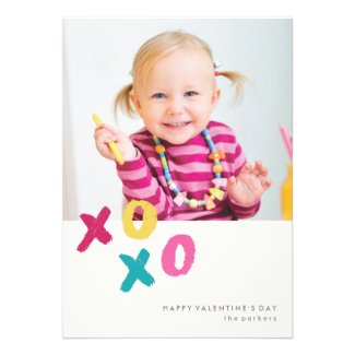 Painted XOXO A7 Valentine's Day Card - Turquoise