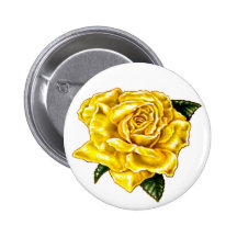 Painted Yellow Rose Pin