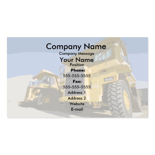 Painted Yellow Trucks Business Card Template (front side)