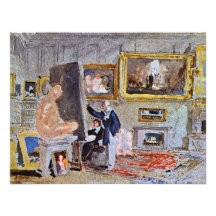 Painter At The Easel By Turner Joseph Mallord Wil Custom Invitations