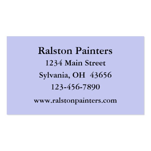 Painter Business Card (back side)