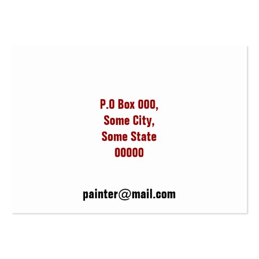 Painter businesscards business card (back side)