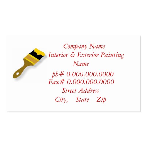 Painter Company Business Cards (back side)