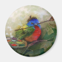 Painter Painted Bunting Bird Magnets