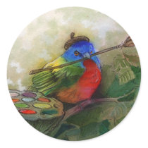 Painter Painted Bunting Bird Stickers