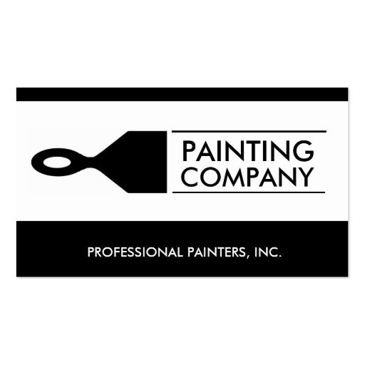 Painter Painting Contractor Paint Brush Gold Paper Business Card (front side)