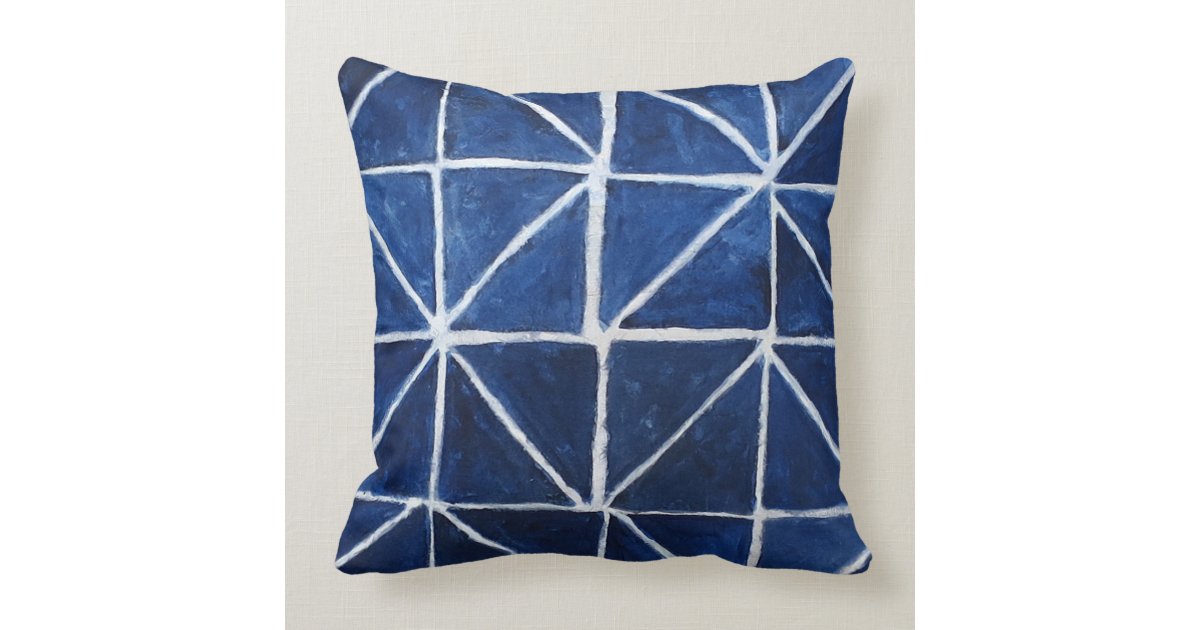 Painterly Pattern Dark Blue Throw Pillow Zazzle