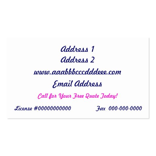 Painter's Business Card (back side)