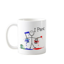Painters Gifts "I Paint" Stick People Design mugs by gailg1957 Painters Gifts "I Paint" Stick People Design mugs