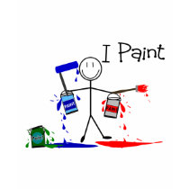 Painters Gifts  "I Paint" Stick People Design t-shirts