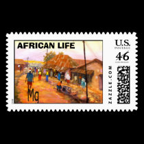 PAINTING 12 copy, AFRICAN LIFE postage