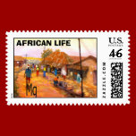 PAINTING 12 copy, AFRICAN LIFE stamps