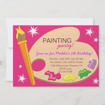 Painting & Art Birthday Party Invitations