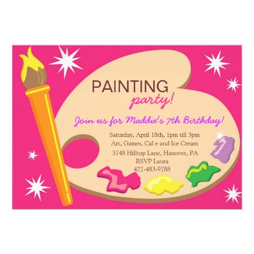 Painting & Art Birthday Party Invitations