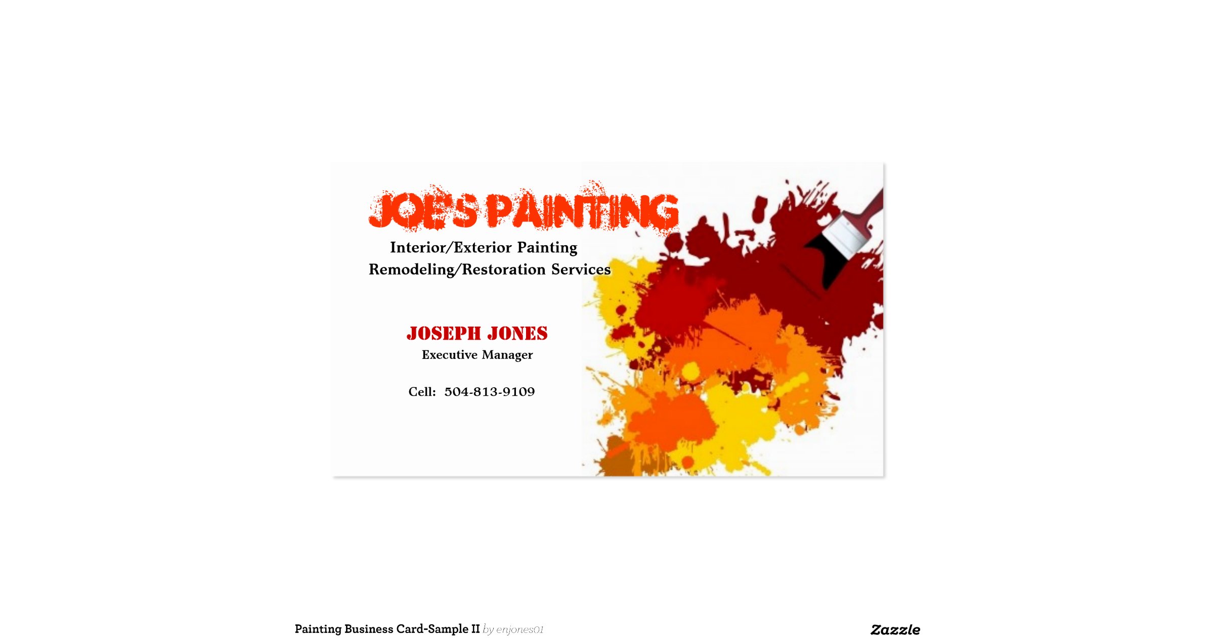 Painting Business CardSample II Zazzle