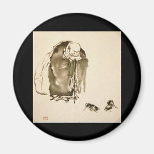 Painting by Miyamoto Musashi, c. 1600s Fridge Magnets