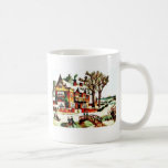 painting house with trees around, people dancing a mugs