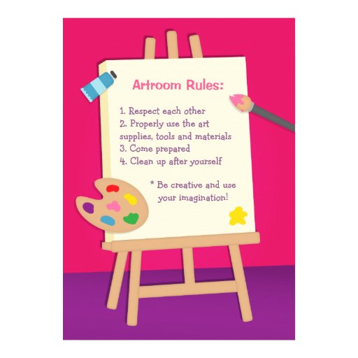 Painting Kids Art Room Class Rules Posters Zazzle