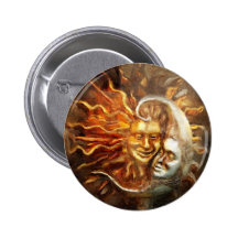 Painting : Lunar Loves Solar Pinback Buttons