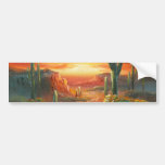 Painting Of A Colorful Desert Sunset Painting Bumper Sticker