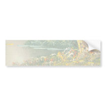 Painting Of A Fall River Scene Bumper Stickers