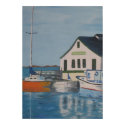 Painting of boat dock posters