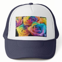 Painting of Rainbow Roses Hat by talliktok_katauyak Painting of Rainbow Roses Hat