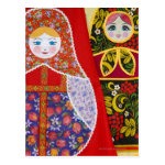 Painting of Russian Matryoshka doll Postcards Painting of Russian Matryoshka doll Postcards