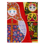 Painting of Russian Matryoshka doll Postcards